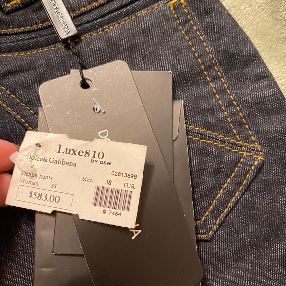 Dolce & Gabbana jeans, NWT size 38 EU, dark denim, straight leg, $200 - Picture 7 of 13